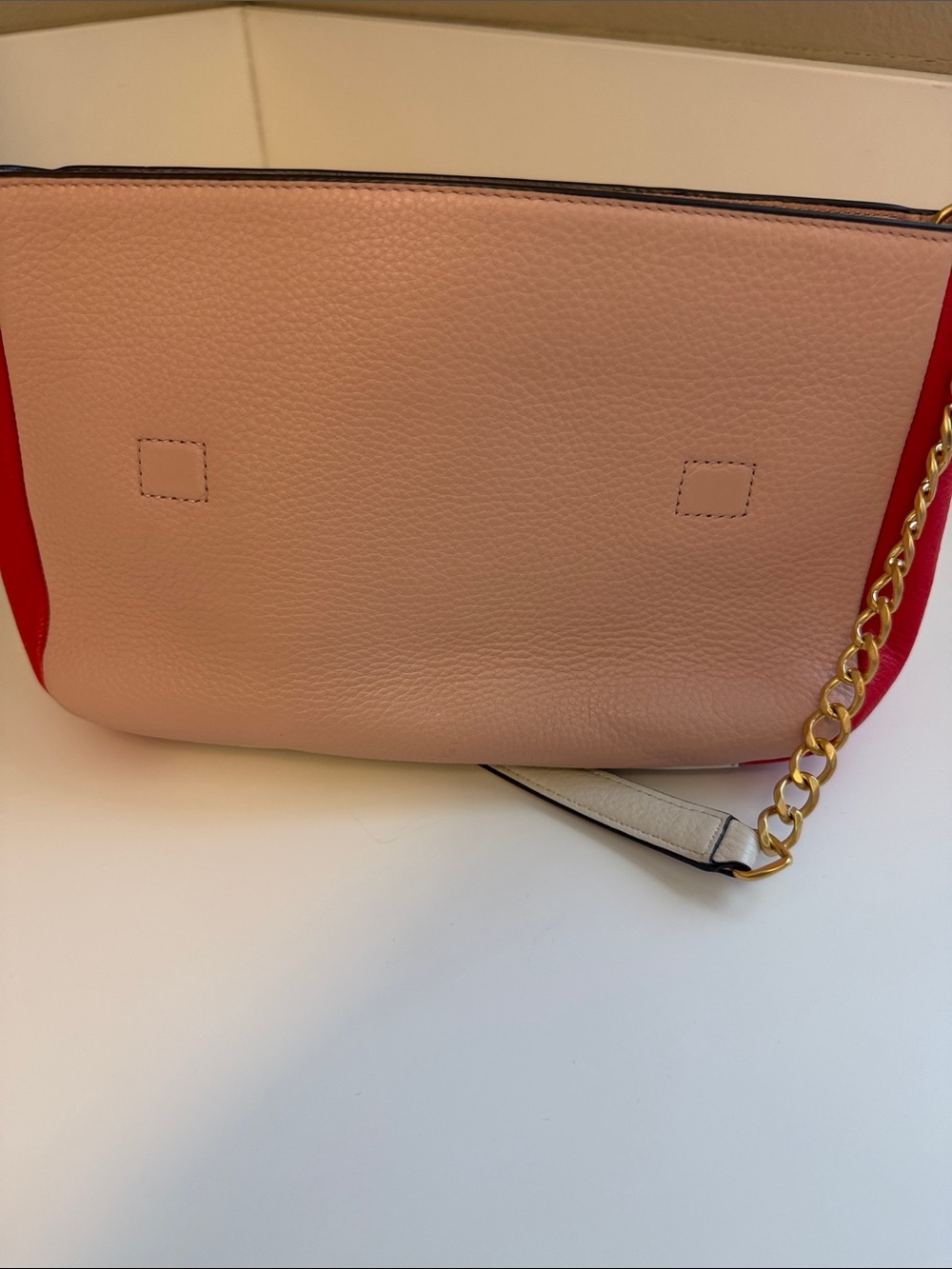 Chelsea Color-Block Tory Burch Pebbled Leather Chain Crossbody - Picture 11 of 11